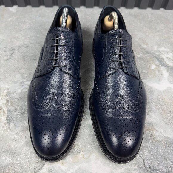 Louis Vuitton Derby Dress Lace Up Blue Taiga Leather 7 LV or 8 US or 41 EUR - Picture 3 of 17